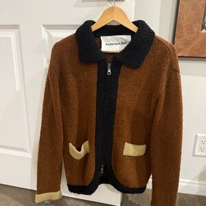 Kids' Brown Teddy Jacket with Black Trim